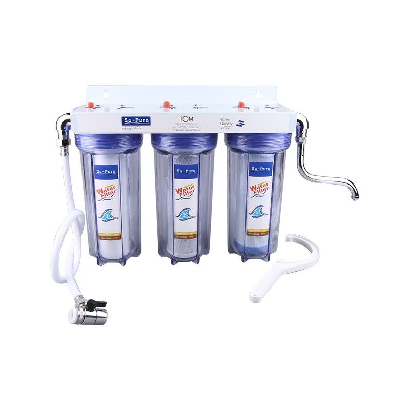 RH-JH3 Triple Etapy Pet Fľaša voda filter s hadicou a výtokom.
